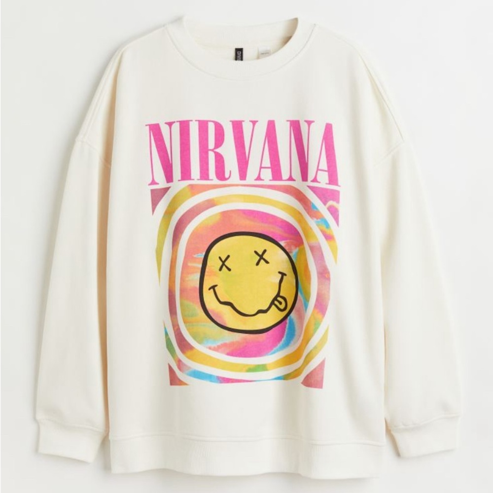 H&M White Nirvana Sweater